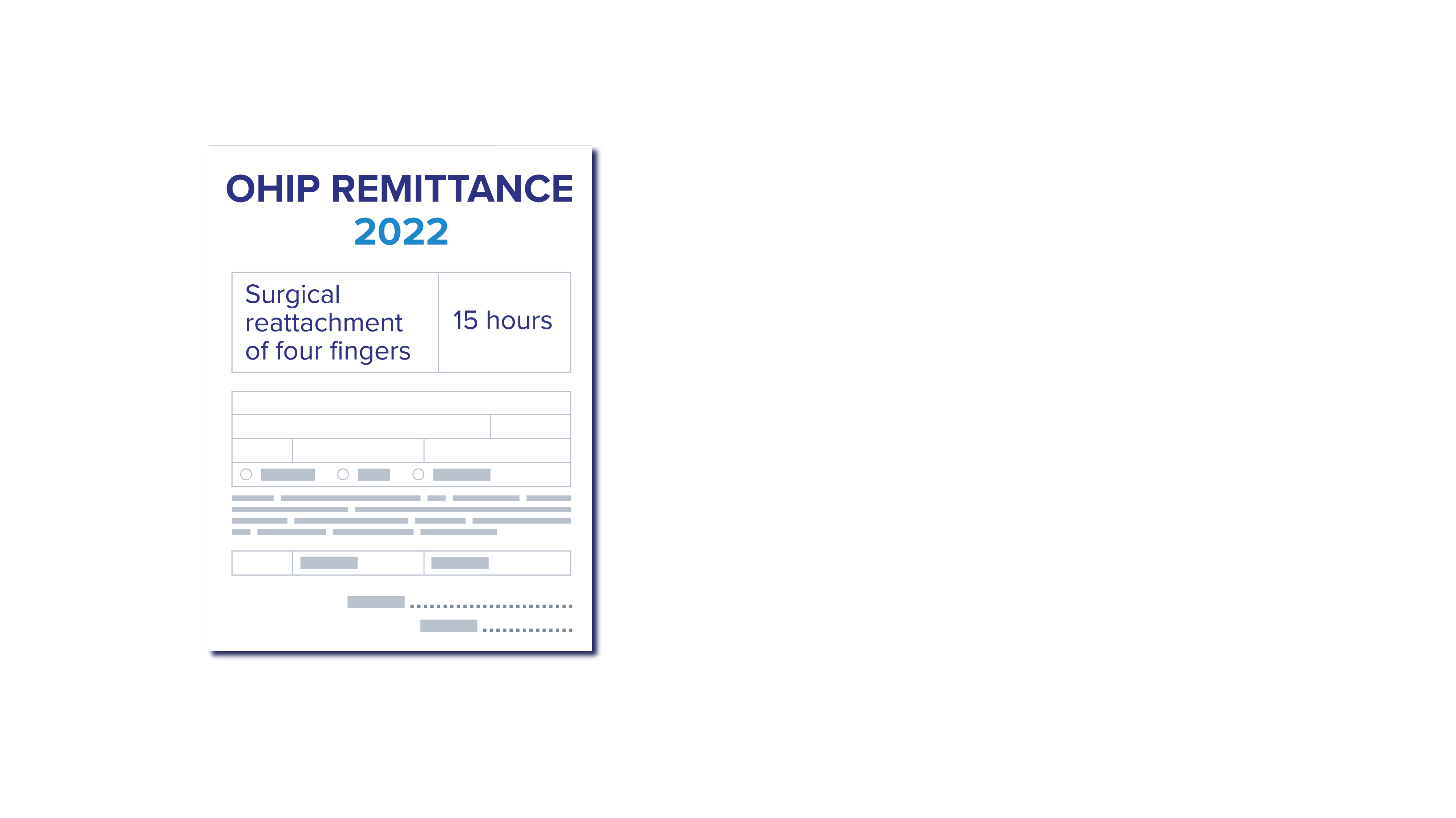 A graphic of an OHIP Remittance form from 2022 is seen here.