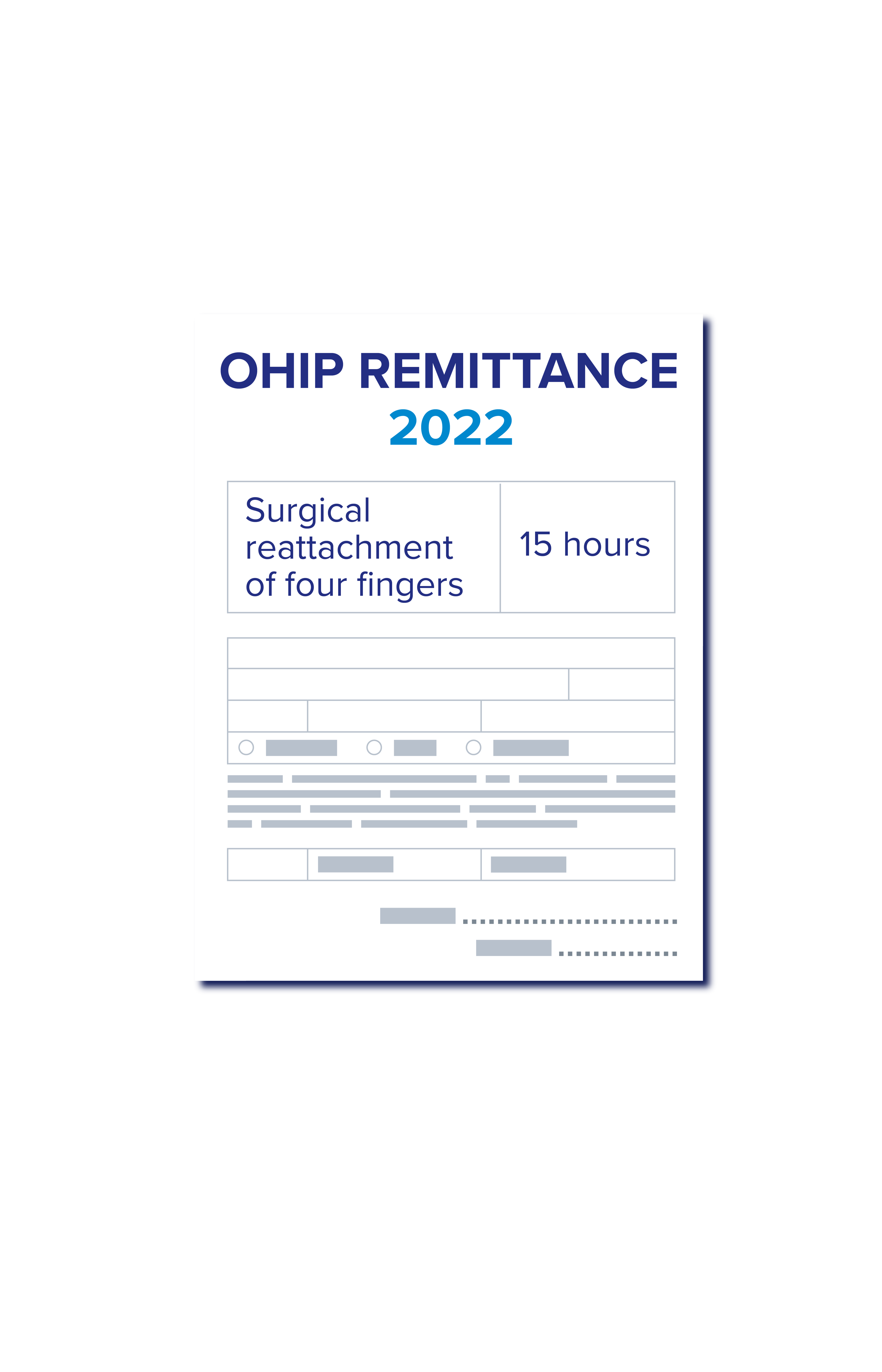 A graphic of an OHIP Remittance form from 2022 is seen here.