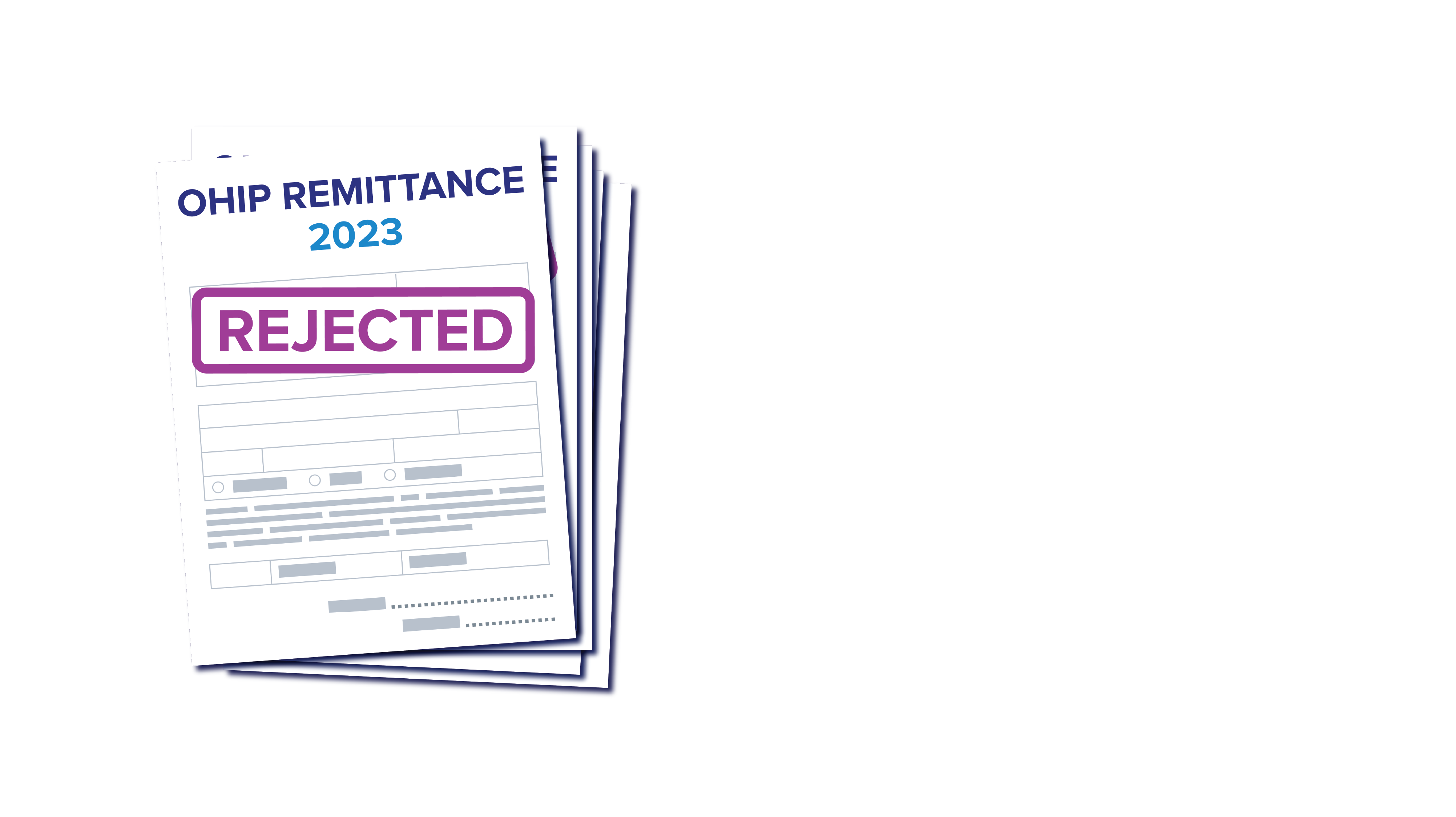 A graphic of an OHIP Remittance form from 2024, stamped "Resubmitted," is seen here.