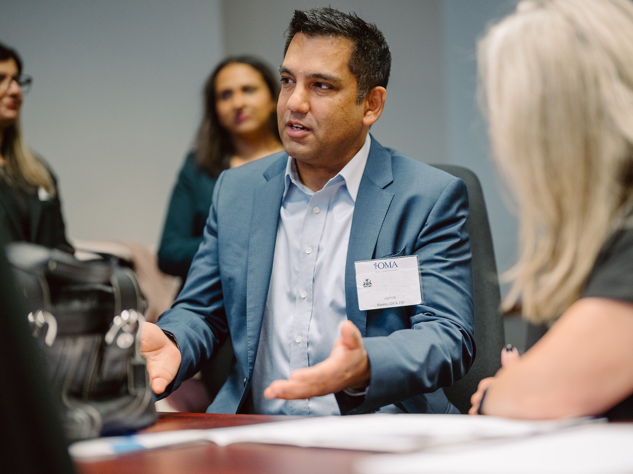 Dr. Rohit Kumar, chair of OMA section Ontario’s Anesthesiologists, was on hand at Queen's Park Day 2023 as an OMA health-care advocate.